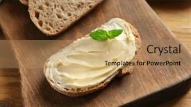  Presentation with butter - Cool new theme with margarine - slice of bread with butter backdrop and a coral colored foreground