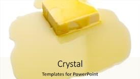  Presentation with butter - Cool new PPT layouts with margarine - tasty butter isolated on white backdrop and a blonde colored foreground