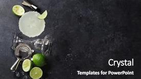  Presentation with cocktail - PPT theme featuring margaritas - margarita cocktail on dark stone background and a dark gray colored foreground