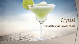  Presentation with lime - Presentation theme consisting of margaritas with lime on water background and a cream colored foreground