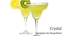  Presentation with kiwi - PPT theme enhanced with margaritas with salt and lemon or kiwi background and a white colored foreground
