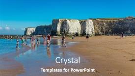  Presentation with beach sands - Presentation theme enhanced with margate-kent-uk-21 background and a violet colored foreground