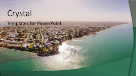  Presentation with drone - Slide set featuring aerial drone view of woody background and a soft green colored foreground