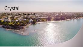  Presentation with drone - PPT theme enhanced with aerial drone view of woody background and a mint green colored foreground