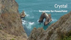  Presentation with sardines school in blue sea - Theme having marge - rocks near sea shore background and a  colored foreground