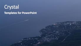  Presentation with sea shore - Cool new slide deck with marge - small resort town near sea backdrop and a  colored foreground