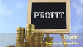  Presentation with piles - Presentation design enhanced with margin - many piles of coins background and a tawny brown colored foreground