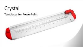  Presentation with utility - Slides featuring marginal utility - paper cutter isolated background and a  colored foreground