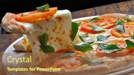  Presentation with pizza - Amazing theme having marguerite-pizza-with-mozzarella backdrop and a tawny brown colored foreground