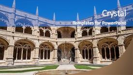  Presentation with world heritage - Slide deck with maria de belem monastery classified background and a teal colored foreground