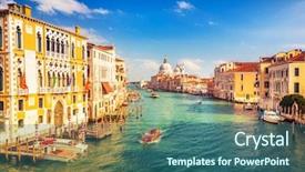  Presentation with catholic history santa maria - Presentation theme with maria della salute in venice background and a ocean colored foreground