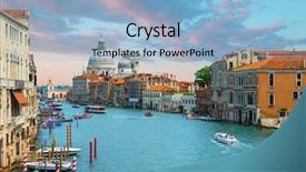  Presentation with venice - PPT theme consisting of maria della salute venice italy background and a light blue colored foreground