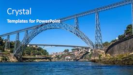  Presentation with popular - Presentation with maria-pia-bridge-over background and a teal colored foreground