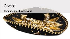  Presentation with mariachi - Theme with mariachi - black mexican sombrero from mexico background and a white colored foreground
