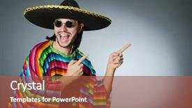  Presentation with folklore mexican - PPT layouts consisting of mariachi - man in a vivid mexican background and a red colored foreground