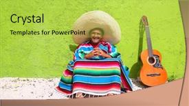  Presentation with mexican - Cool new theme with mariachi - mexican typical lazy topic man backdrop and a yellow colored foreground