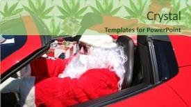  Presentation with marijuana - Amazing PPT theme having mariajuana - santa claus santa delivers christmas backdrop and a mint green colored foreground