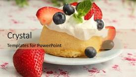  Presentation with mini birthday cake celebration - Beautiful slide deck featuring marianne - little cake with whipped cream backdrop and a  colored foreground