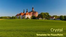  Presentation with western - Presentation design with marianska-tynice-church-in-western background and a tawny brown colored foreground