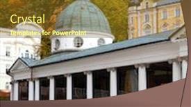  Presentation with czech republic - PPT theme featuring marianske-lazne-spa-cross-spring background and a tawny brown colored foreground