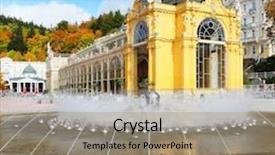  Presentation with water fountain - Slides consisting of marianske lazne spa the singing fountain the most famous fountain contains 10 intrinsic water jet systems with more than 250 water jets background and a coral colored foreground