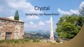  Presentation with saint - Presentation design with marie - image of a typical saint background and a light blue colored foreground