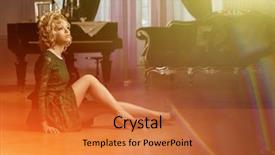  Presentation with light rays - Presentation enhanced with marilyn monroe - beauty young model woman background and a  colored foreground