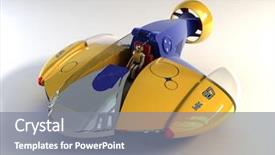  Presentation with submarine - PPT theme featuring robot sous marin - 3d rendering of children's submarine background and a  colored foreground