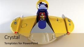  Presentation with robot toy - Theme consisting of robot sous marin - 3d rendering of children's submarine background and a  colored foreground