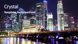  Presentation with flower dome in singapore - Audience pleasing PPT layouts consisting of marina bay - cityscape of singapore at night backdrop and a navy blue colored foreground