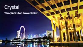  Presentation with singapore city landscape - Audience pleasing slide deck consisting of marina bay - singapore city and bridge backdrop and a wine colored foreground