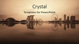  Presentation with singapore water - Audience pleasing presentation design consisting of marina bay - singapore skyline with urban buildings backdrop and a lemonade colored foreground