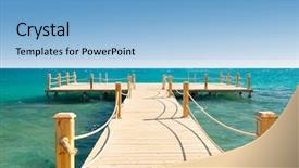  Presentation with sea weather - Cool new theme with marina bay - tropical wooden pier in turquoise backdrop and a light blue colored foreground
