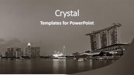  Presentation with marina - Cool new theme with marina bay urban skyscrapers backdrop and a gray colored foreground