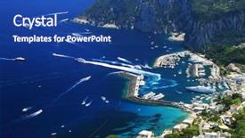  Presentation with marina - Theme enhanced with marina grande on capri island italy europe background and a ocean colored foreground