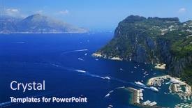  Presentation with marina - Slide deck consisting of marina grande on capri island italy europe background and a navy blue colored foreground