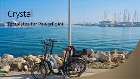  Presentation with marina security - Cool new PPT layouts with marina in alicante of spain backdrop and a light blue colored foreground