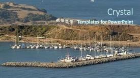  Presentation with marina - Cool new PPT theme with marina in san francisco bay aerial view backdrop and a ocean colored foreground