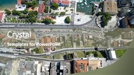 Presentation with bahia - Amazing theme having marina marketing - aerial view of salvador city backdrop and a gray colored foreground