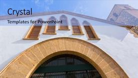  Presentation with market - Colorful presentation enhanced with marina marketing - javea sant abastos market backdrop and a light blue colored foreground