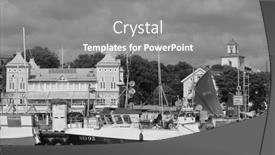  Presentation with swedish - Presentation theme enhanced with marina-of-the-swedish-fishing background and a gray colored foreground