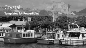  Presentation with swedish - Slide set having marina-of-the-swedish-fishing background and a gray colored foreground