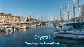  Presentation with marina - Colorful slide deck enhanced with marina-on-a-sunny-day backdrop and a ocean colored foreground