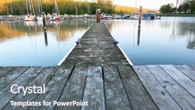  Presentation with new york - Presentation with marina-on-lake-cayuga background and a gray colored foreground