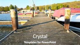  Presentation with new york - Presentation design featuring marina-on-lake-cayuga background and a gray colored foreground