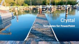  Presentation with new york - Beautiful slides featuring marina-on-lake-cayuga backdrop and a teal colored foreground