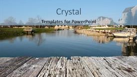  Presentation with marina - PPT theme with marina-on-lake-huron background and a light blue colored foreground