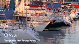  Presentation with marina - Cool new presentation theme with marina-with-docked-yachts backdrop and a gray colored foreground