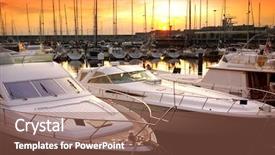  Presentation with dock - Presentation theme enhanced with marina with docked yachts background and a violet colored foreground