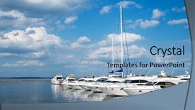  Presentation with marina - PPT theme with marina with yacht background and a light blue colored foreground